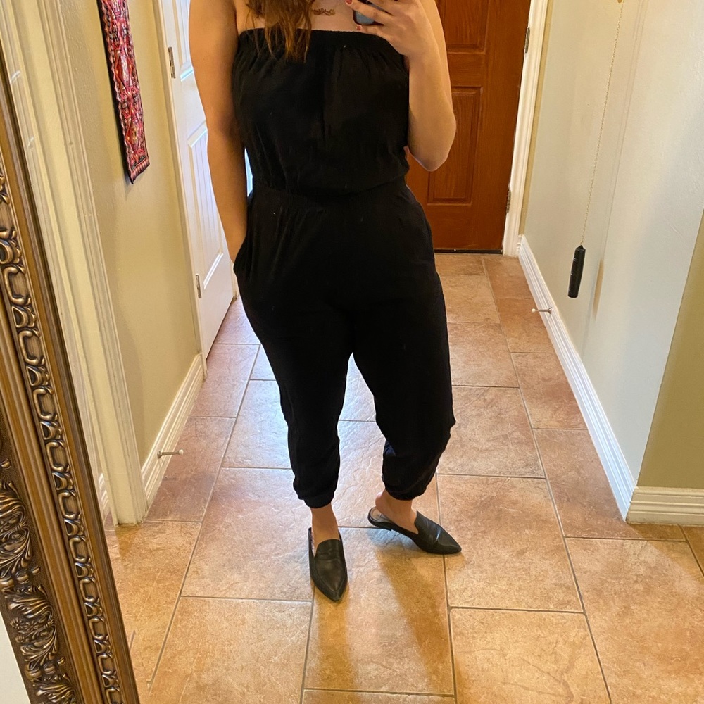 Strapless black jumpsuit - American Apparel